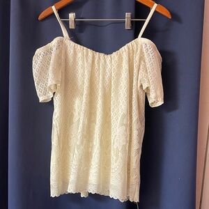 Maurices Cream Lace Off-Shoulder Blouse